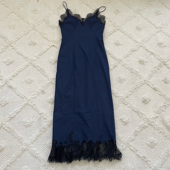 STAUD Nadia Lace Trimmed Midi Dress - Picture 3 of 7